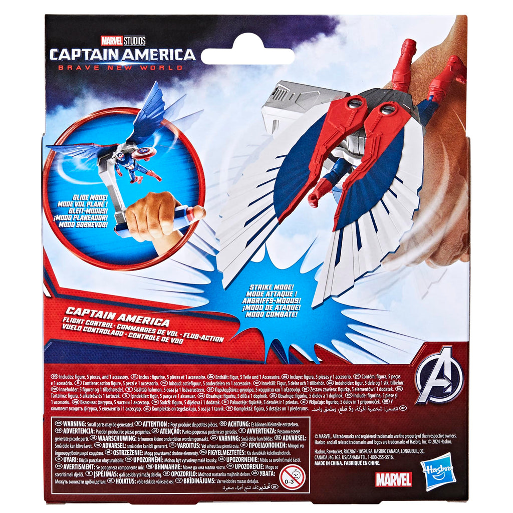 Marvel Epic Hero Series Captain America: Brave New World Flight Control Action Figure – 4-Inch Sam Wilson with Wings & Shield
