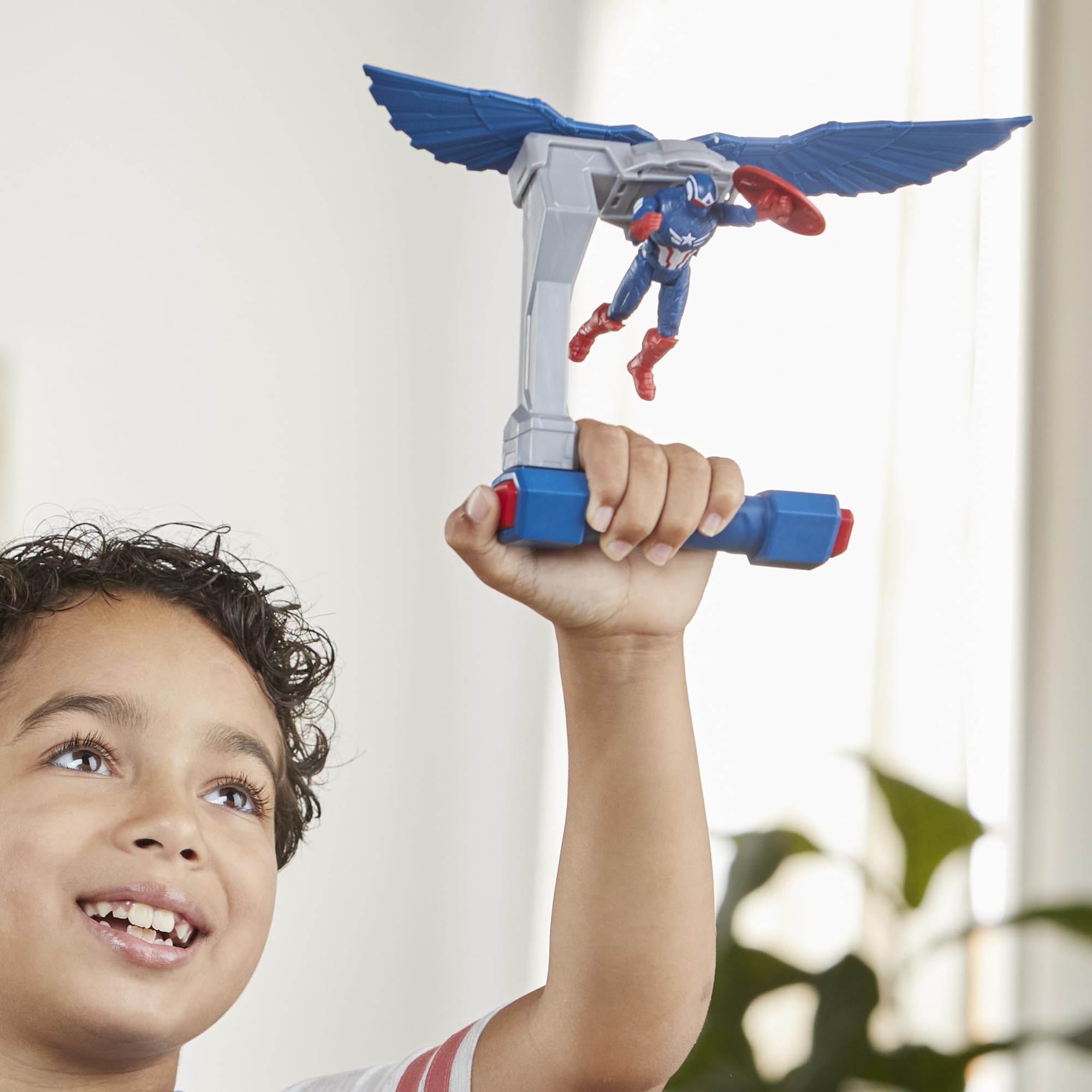 Marvel Epic Hero Series Captain America: Brave New World Flight Control Action Figure – 4-Inch Sam Wilson with Wings & Shield