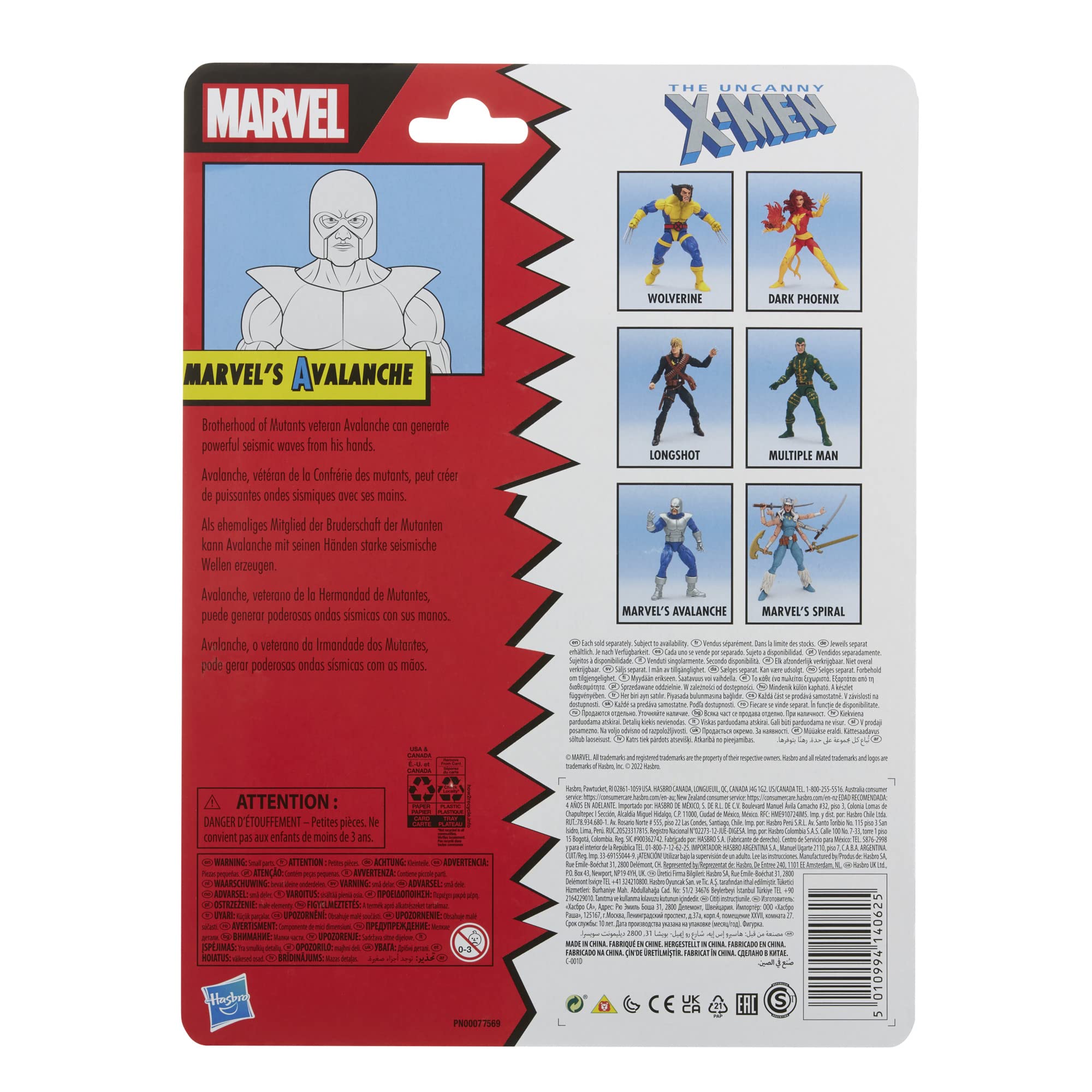 Marvel Legends Series X-Men Classic Avalanche 6-inch Action Figure with 2 Accessories