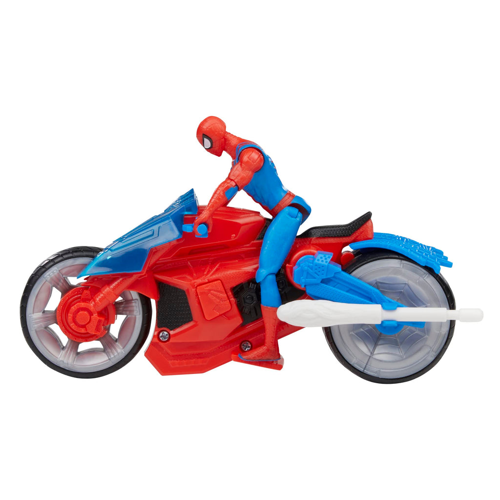 Marvel Spider-Man Web Blast Cycle - 4-Inch Action Figure with Motorcycle and Web Projectiles