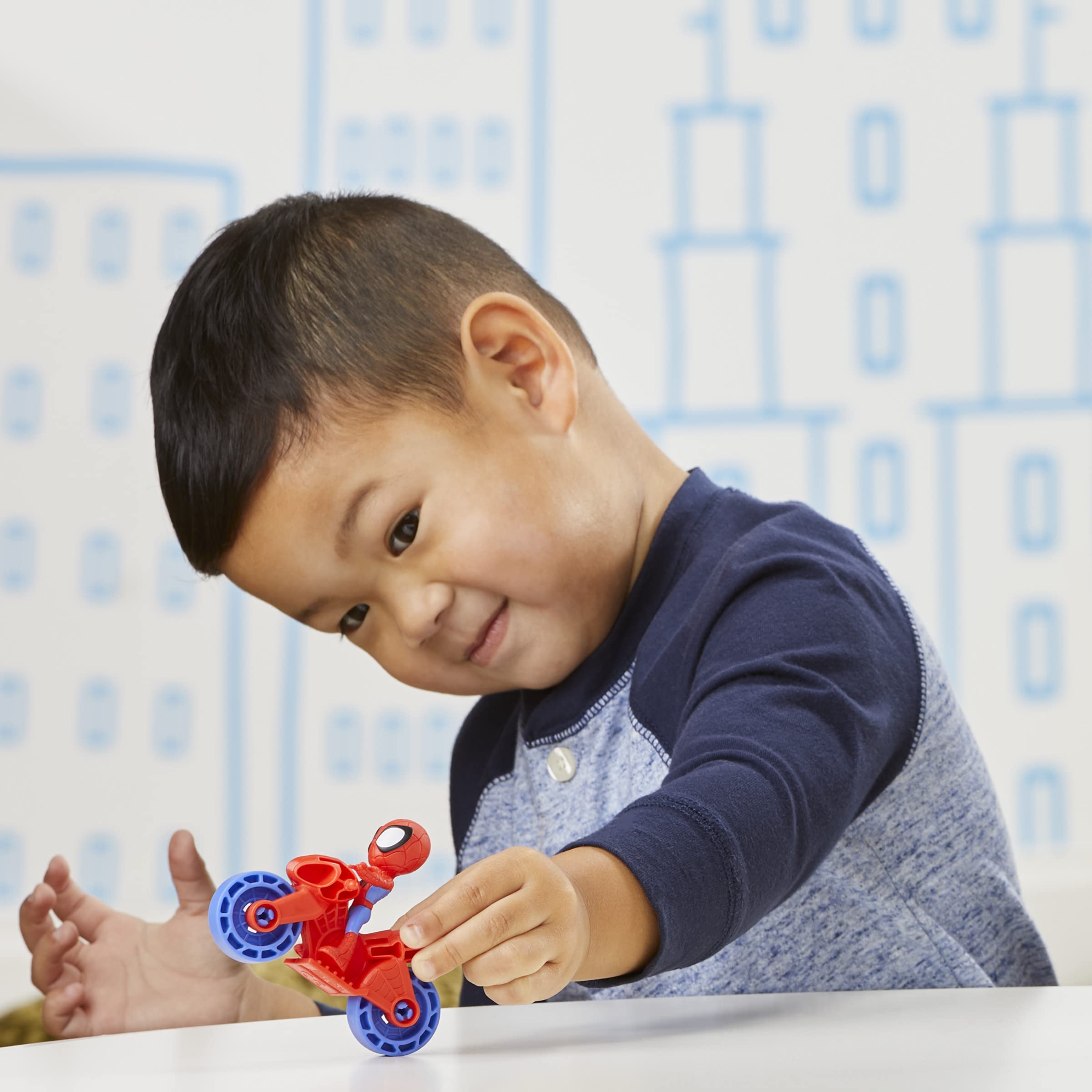 Marvel Spider-Man with Moto Spidey Action Figure, 2.5-Inch Red and Blue Toy for Ages 3+