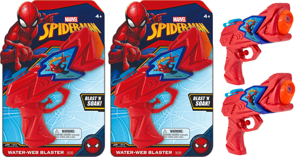 Marvel Spiderman Water Squirt Gun (2 Pack) – Red & Blue – JA-RU Toy