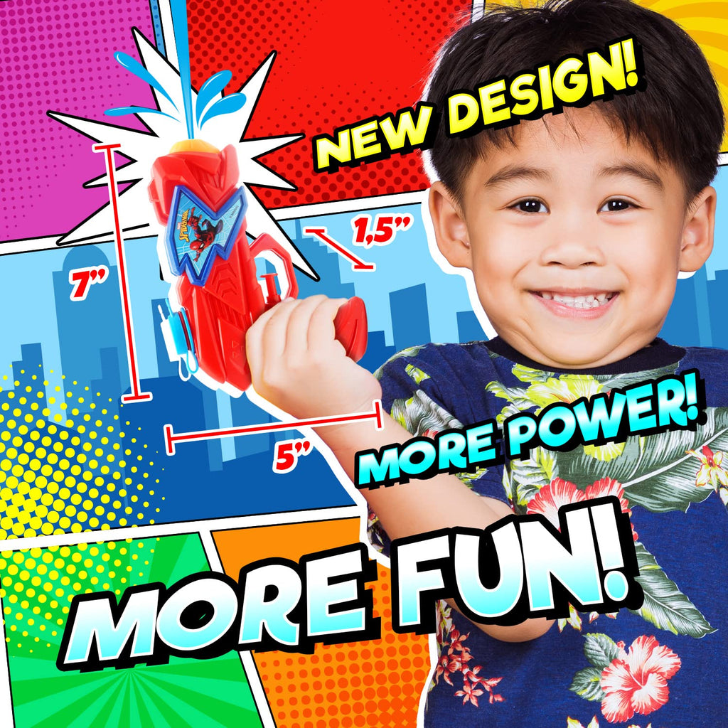 Marvel Spiderman Water Squirt Gun (2 Pack) – Red & Blue – JA-RU Toy