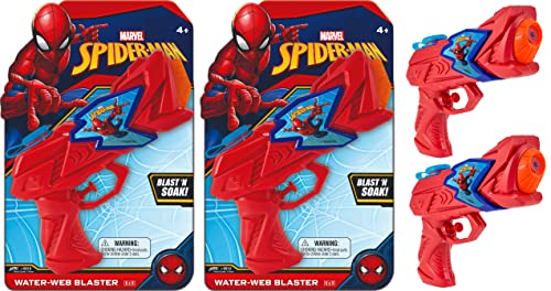 Marvel Spiderman Water Squirt Gun (2 Pack) – Red & Blue – JA-RU Toy