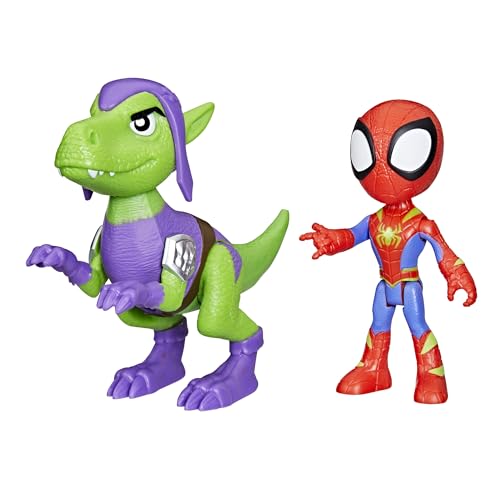 Marvel Spidey Dino-Webs Set with Spidey and Goblin Raptor Action Figures, Toy for Kids Ages 3 and Up