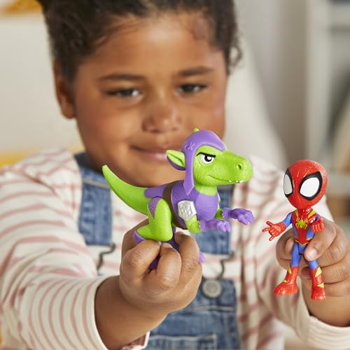 Marvel Spidey Dino-Webs Set with Spidey and Goblin Raptor Action Figures, Toy for Kids Ages 3 and Up