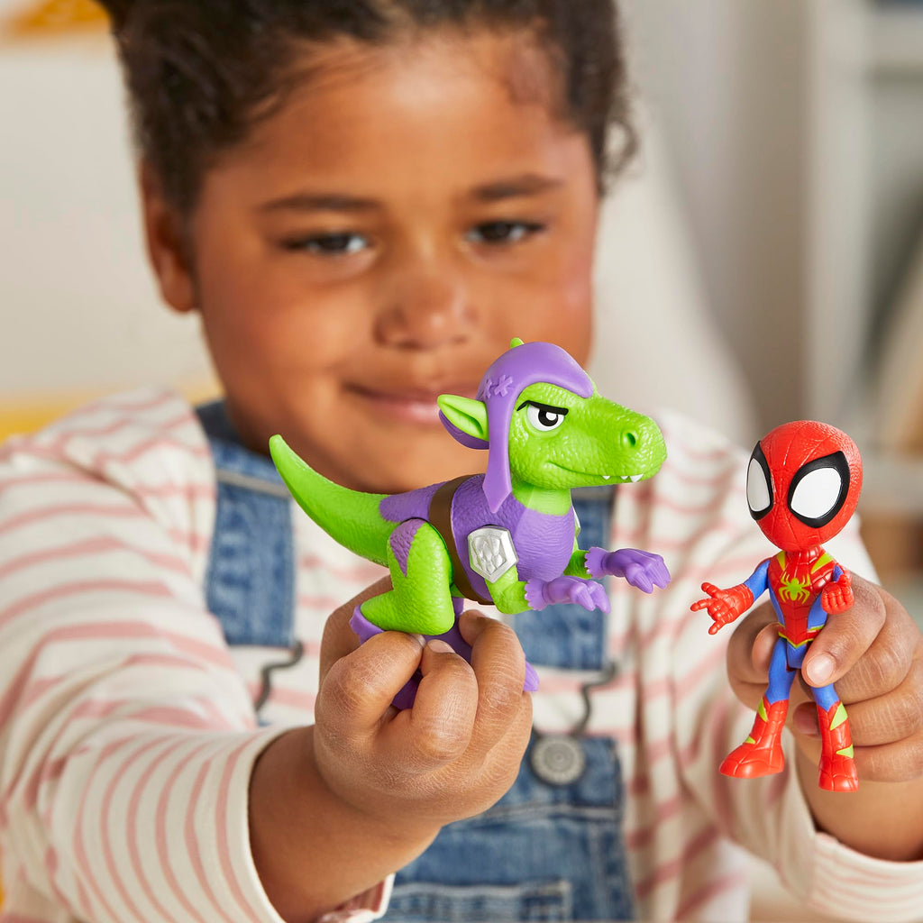 Marvel Spidey Dino-Webs Set with Spidey and Goblin Raptor Action Figures, Toy for Kids Ages 3 and Up