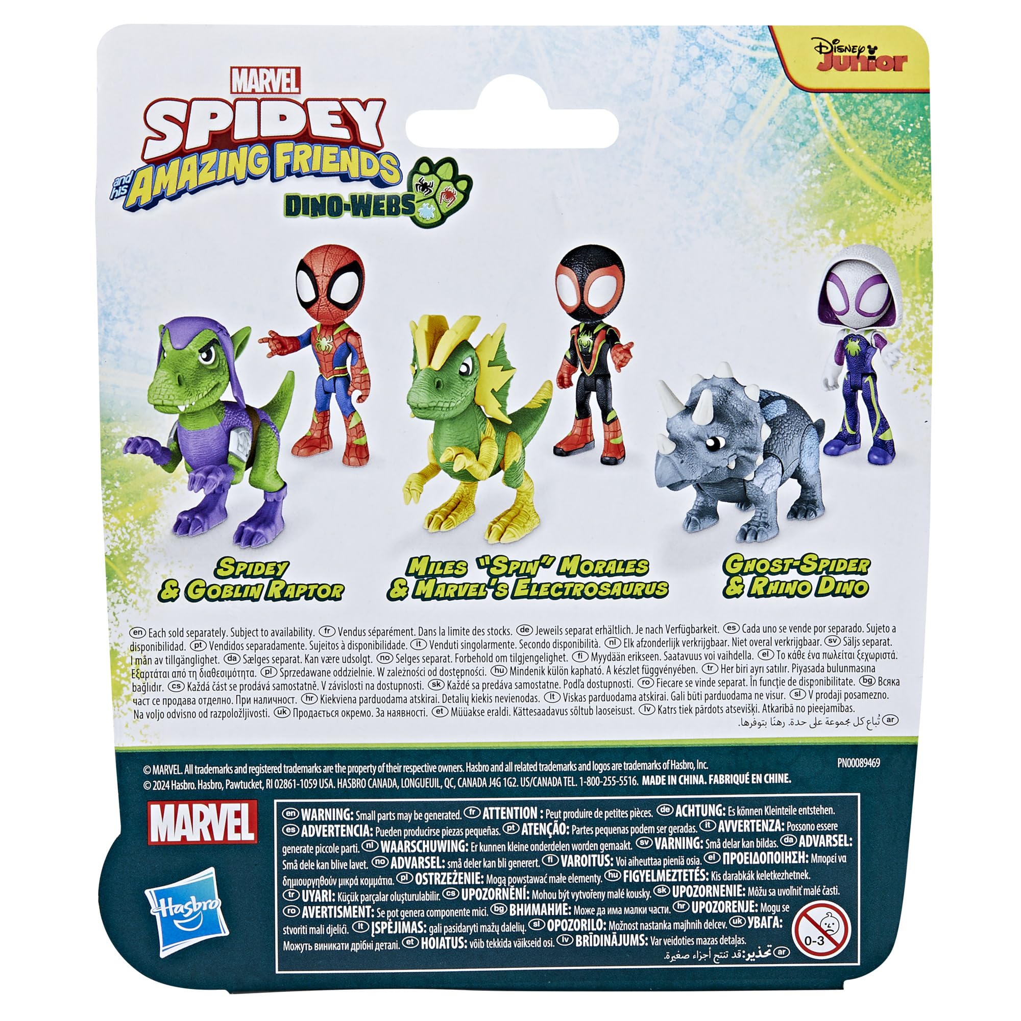 Marvel Spidey Dino-Webs Set with Spidey and Goblin Raptor Action Figures, Toy for Kids Ages 3 and Up
