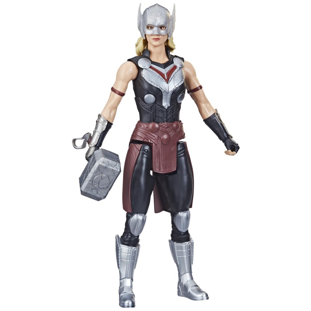 Marvel Titan Hero Series Mighty Thor 12-Inch Action Figure with Mjolnir, Poseable, Ages 4+
