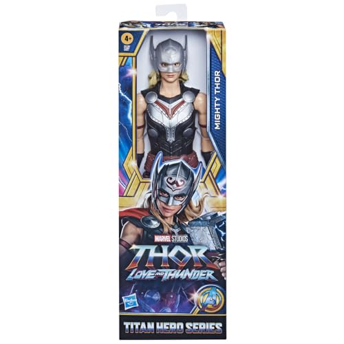 Marvel Titan Hero Series Mighty Thor 12-Inch Action Figure with Mjolnir, Poseable, Ages 4+