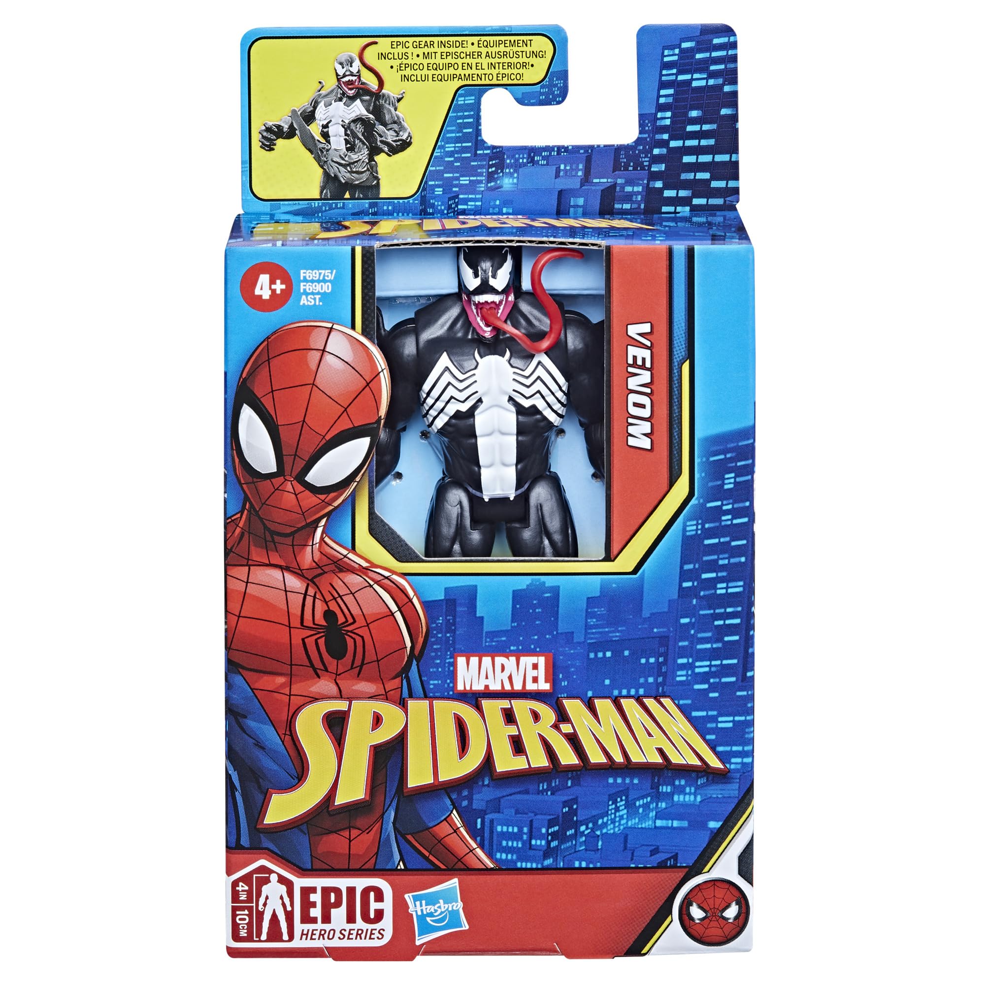 Marvel Venom Versus Spider-Man 4-Inch Action Figure with Web Accessory, Articulated
