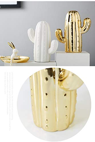 MASSJOY Ceramic Cactus Piggy Bank – Nordic Style Home Decor with Removable Stopper, 7.7 Inches