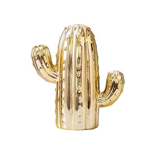 MASSJOY Ceramic Cactus Piggy Bank – Nordic Style Home Decor with Removable Stopper, 7.7 Inches