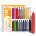 MASSRT Triangle Jumbo Crayons for Toddlers - 24 Colors, Non-Toxic & Unbreakable