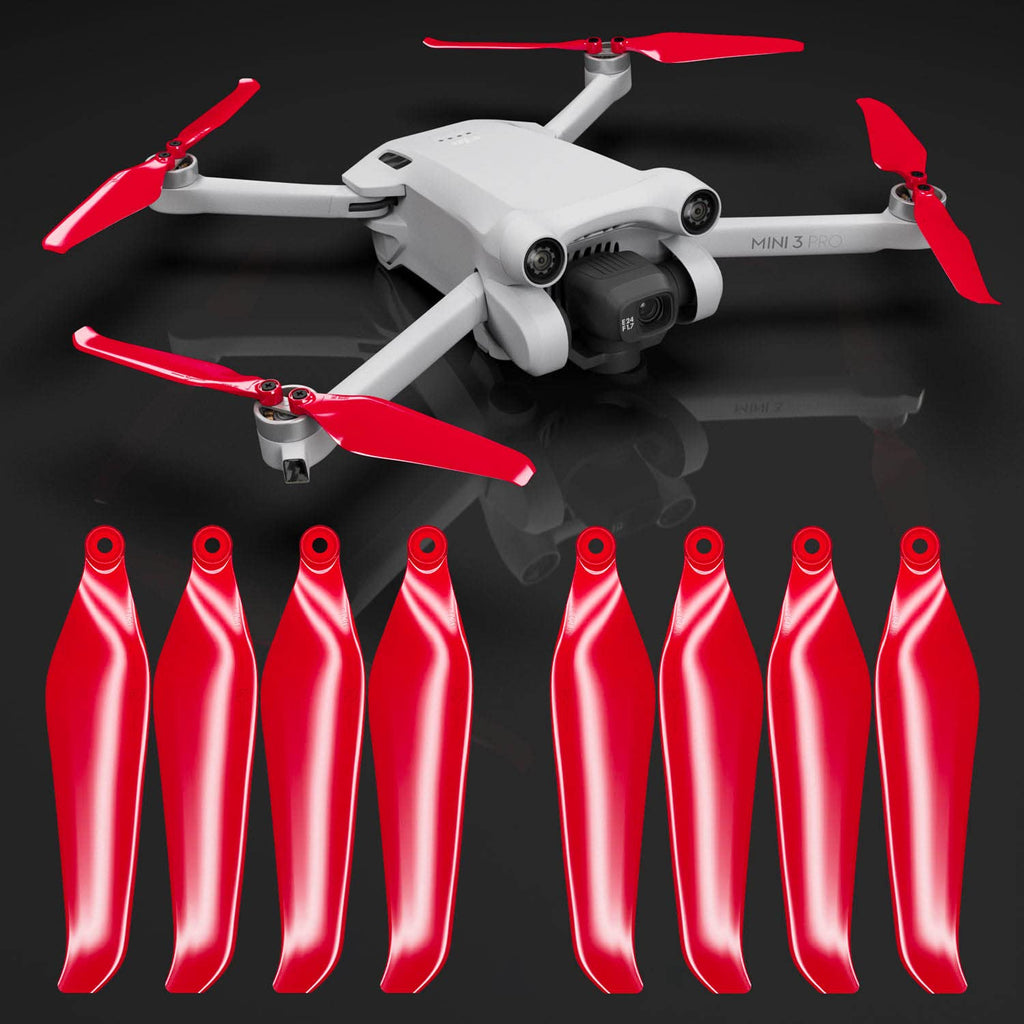 Master Airscrew Stealth Propellers for DJI Mini 3 Pro / Mini 4 Pro – Red (4-Pack)
