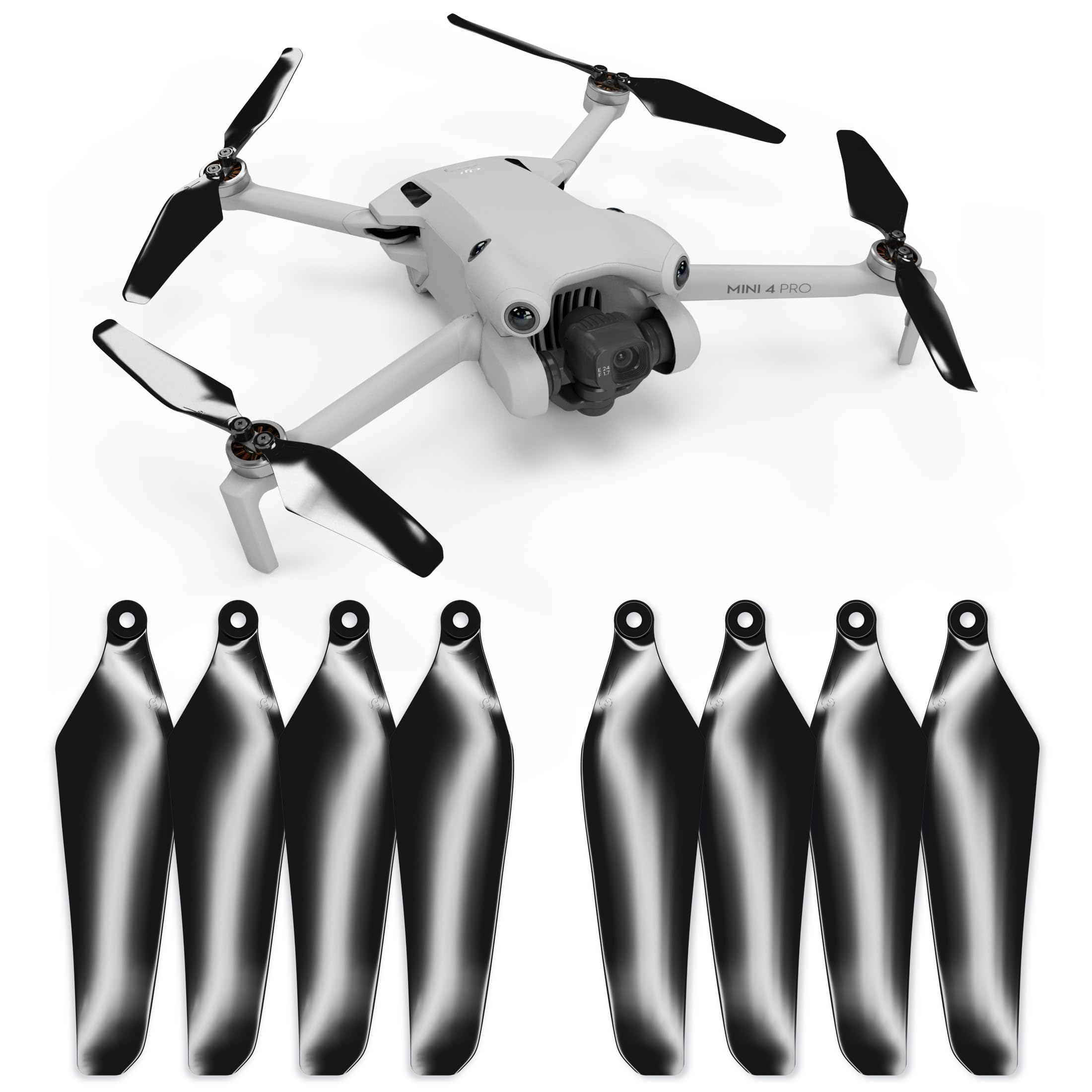 Master Airscrew Super Stealth Propeller Set (Black) for DJI Mini 4 Pro & Mini 3 Pro - Quieter & More Efficient