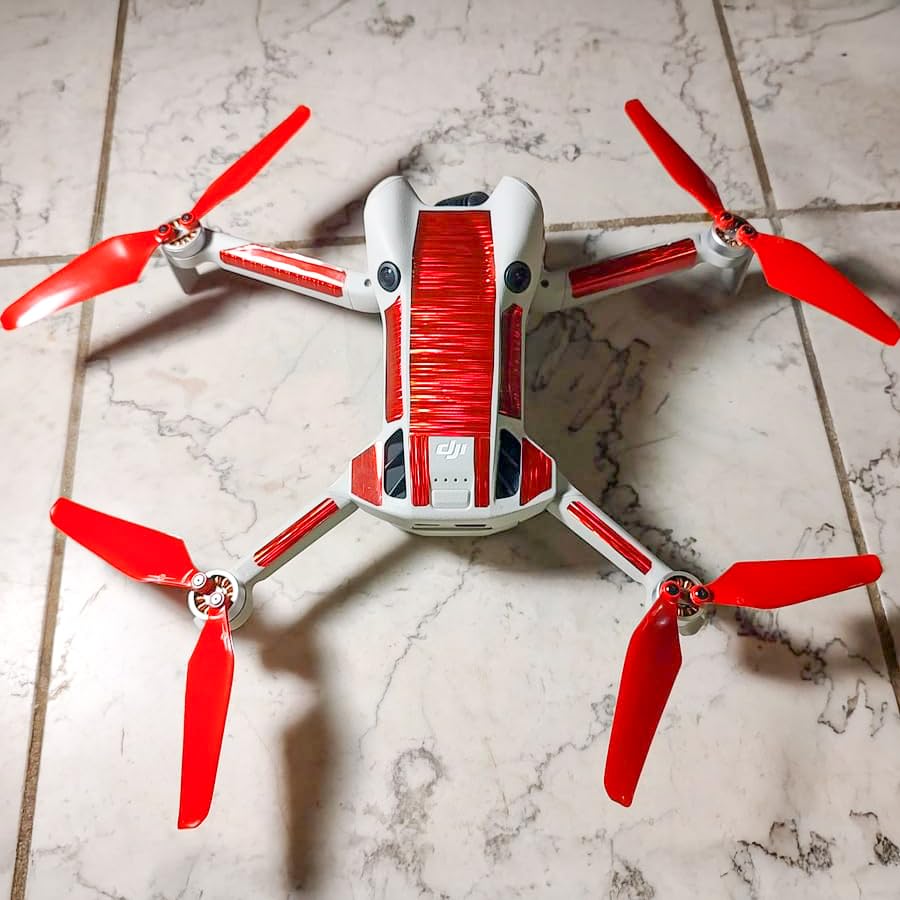 Master Airscrew Super Stealth Propellers - Red, Compatible with DJI Mini 4 Pro & Mini 3 Pro