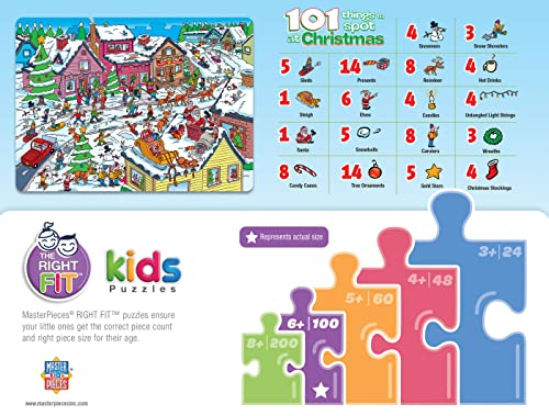 Masterpieces 100-Piece Christmas Jigsaw Puzzle – 101 Things to Spot at Christmas, 14x19 Inches