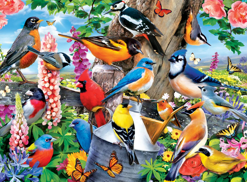 MasterPieces 100 Piece Jigsaw Puzzle for Kids – Audubon Spring Gathering 14x19