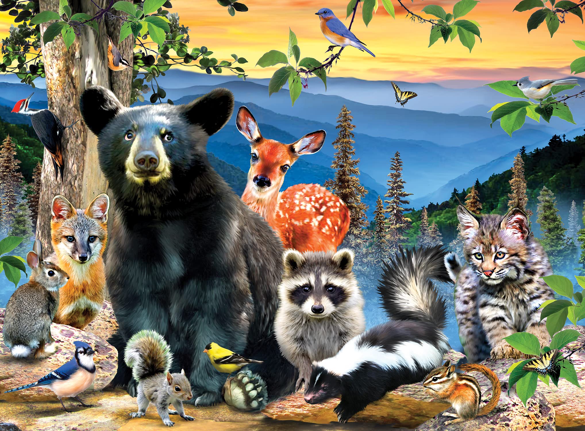 MasterPieces 100-Piece Jigsaw Puzzle – Wildlife of Great Smoky Mountains National Park (19x14 Inches) for Ages 6+