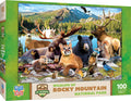MasterPieces 100-Piece Rocky Mountains Wildlife Jigsaw Puzzle – Eco-Friendly Fun for Ages 6+