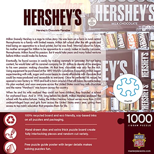 MasterPieces 1000 Piece Hershey's Chocolate Paradise Jigsaw Puzzle – 19.25x26.75 Inches, Matte Finish, Random Cut, Recycled Materials