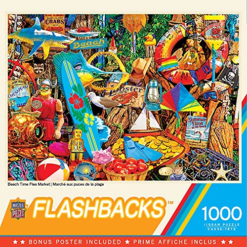 MasterPieces 1000-Piece Jigsaw Puzzle: Beach Time Flea Market – Nostalgic Design, Non-Glare Finish, 19.25 x 26.75 Inches