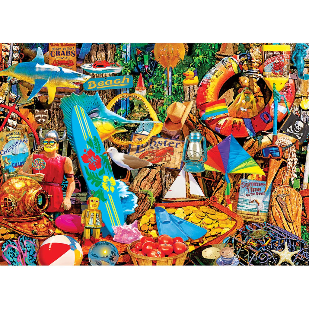 MasterPieces 1000-Piece Jigsaw Puzzle: Beach Time Flea Market – Nostalgic Design, Non-Glare Finish, 19.25 x 26.75 Inches
