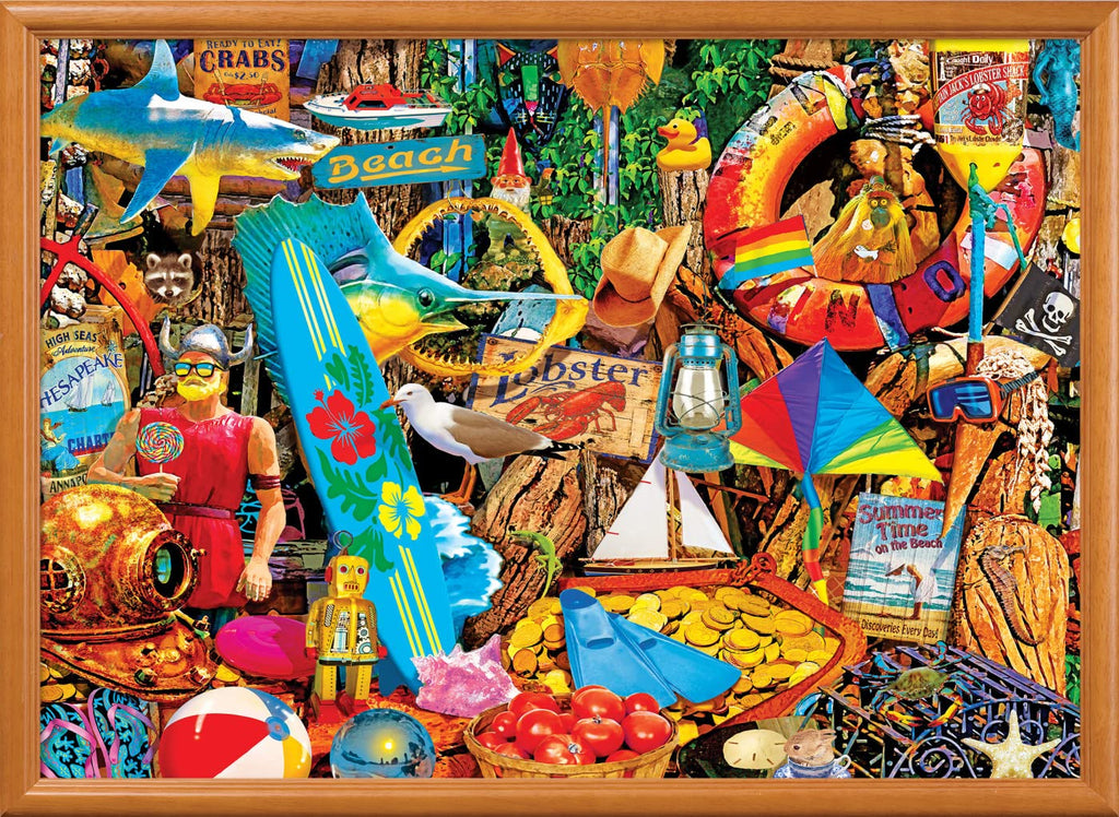 MasterPieces 1000-Piece Jigsaw Puzzle: Beach Time Flea Market – Nostalgic Design, Non-Glare Finish, 19.25 x 26.75 Inches