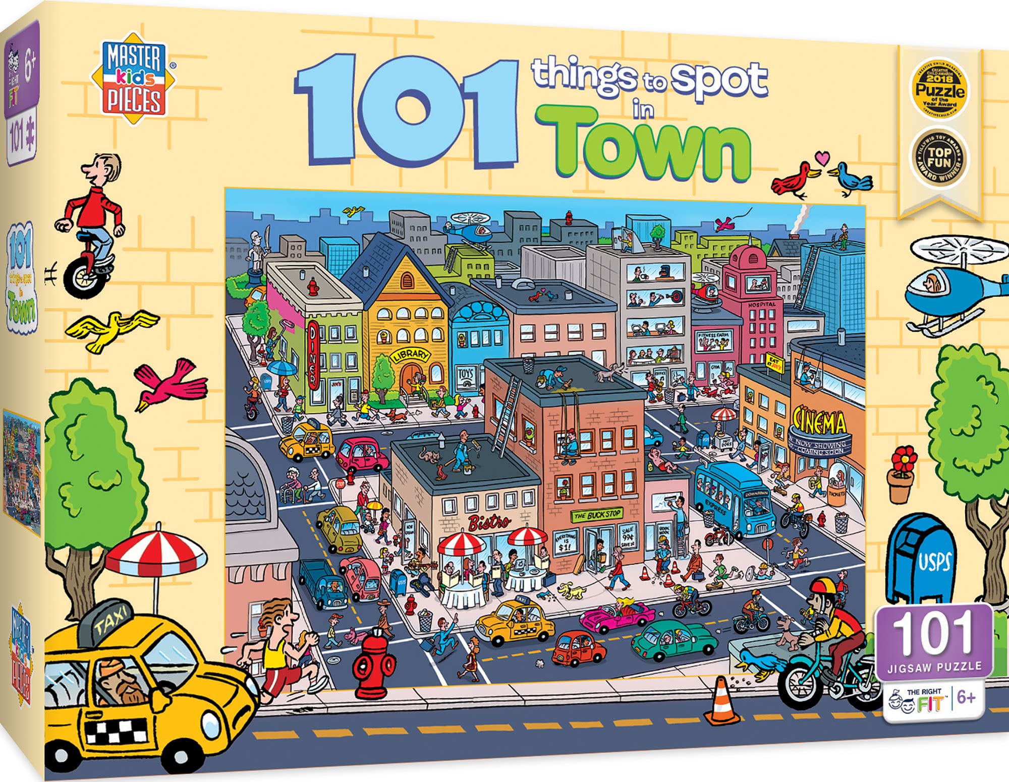 Masterpieces 101 Things to Spot in Town: 100-Piece Jigsaw Puzzle for Kids (14" x 19")