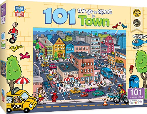 Masterpieces 101 Things to Spot in Town: 100-Piece Jigsaw Puzzle for Kids (14" x 19")