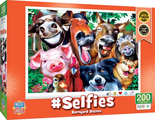 MasterPieces 200-Piece Barnyard Buddies Selfie Puzzle – 19x14 Inches, Recycled Materials, Ages 8+