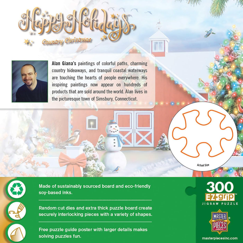 MasterPieces 300 Piece EZ Grip Jigsaw Puzzle - Country Christmas - 18x24