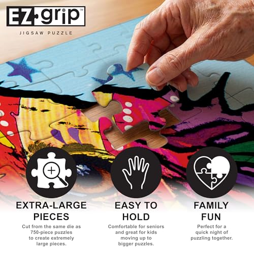 Masterpieces 300 Piece EZ Grip Jigsaw Puzzle - Dog is Love - 18x24 inches Large Piece Puzzle for Seniors and Kids
