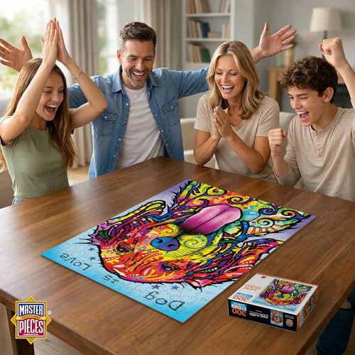 Masterpieces 300 Piece EZ Grip Jigsaw Puzzle - Dog is Love - 18x24 inches Large Piece Puzzle for Seniors and Kids