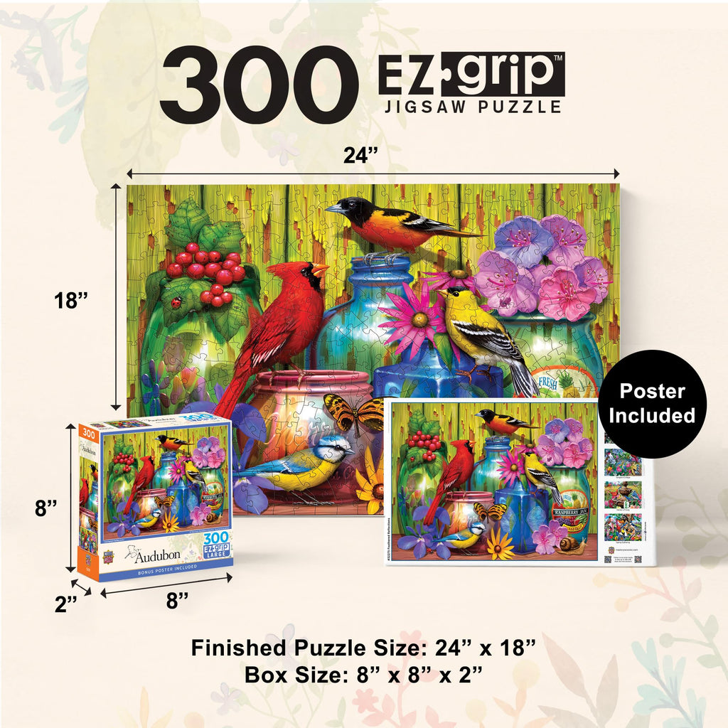 MasterPieces 300-Piece EZ Grip Jigsaw Puzzle – Feathered Reflections, 18x24 Inches