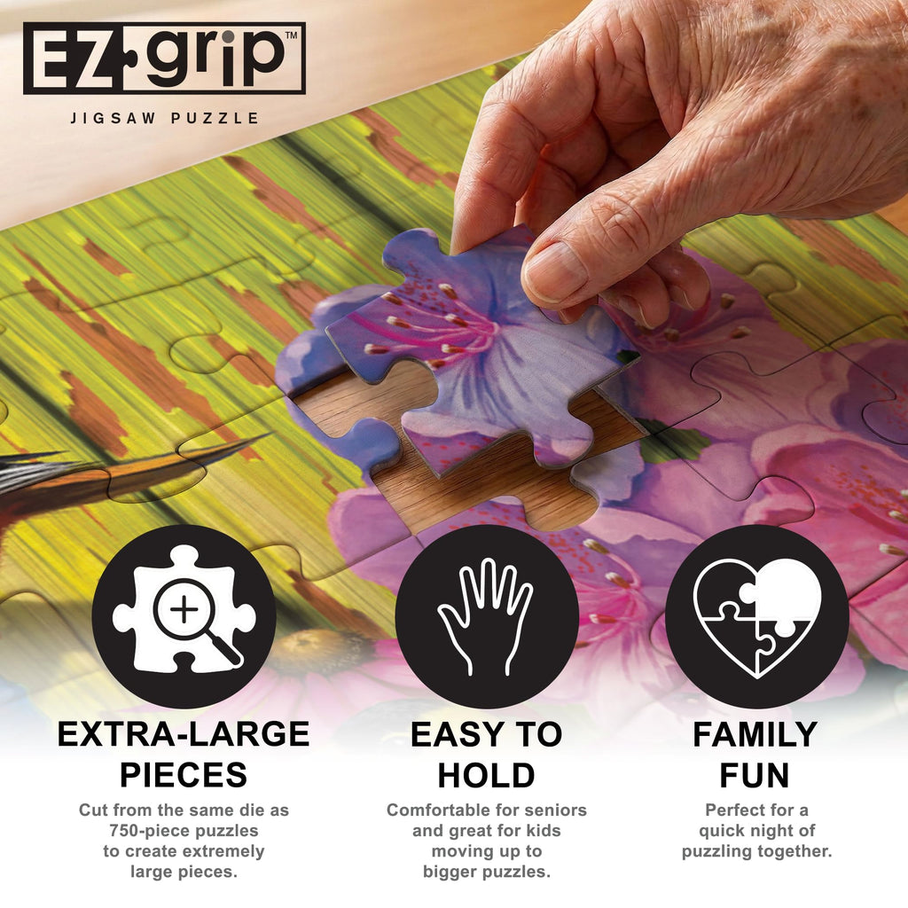 MasterPieces 300-Piece EZ Grip Jigsaw Puzzle – Feathered Reflections, 18x24 Inches