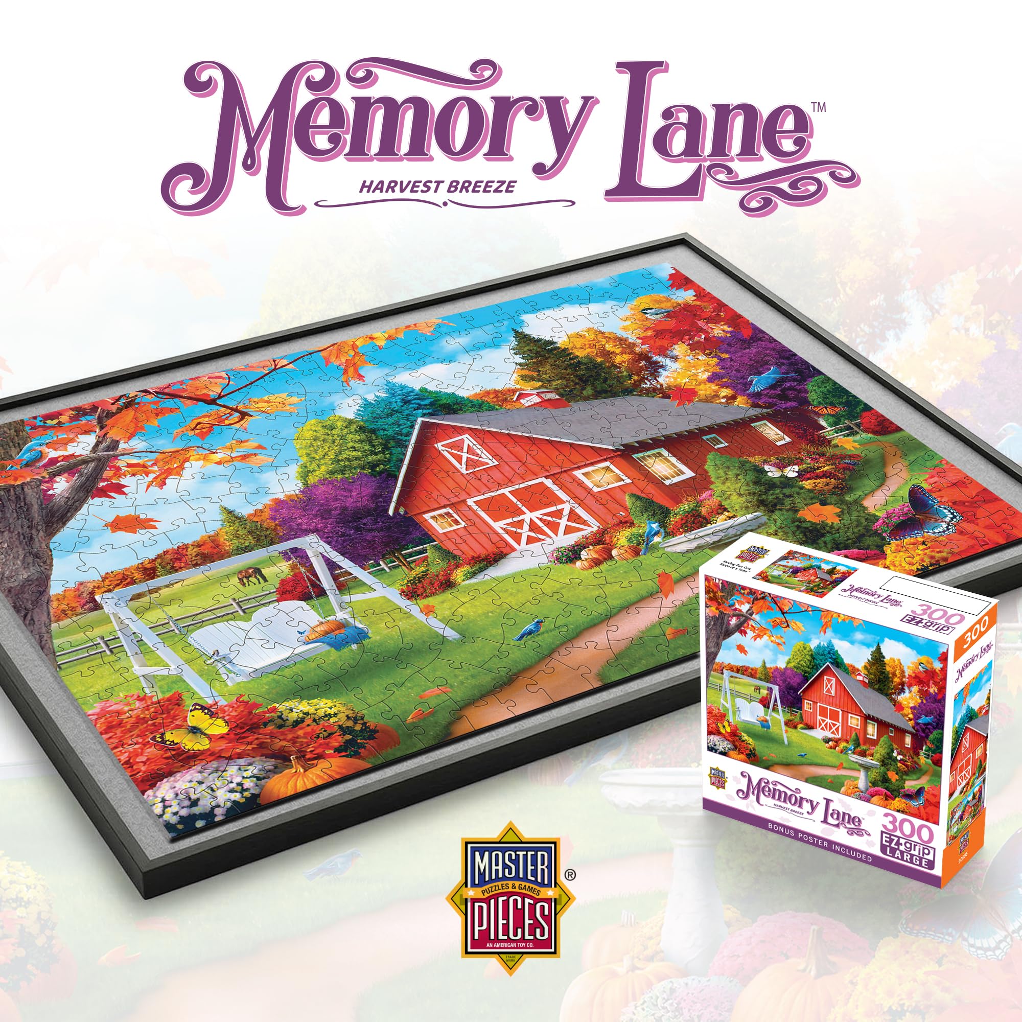 Masterpieces 300-Piece EZ Grip Jigsaw Puzzle – Harvest Breeze – 18x24 Inch