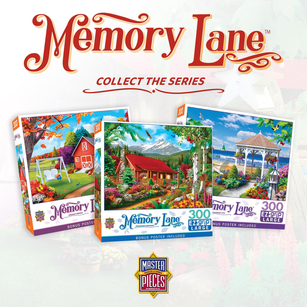 Masterpieces 300-Piece EZ Grip Jigsaw Puzzle: Lakeside Memories – Oversized Pieces for Easy Handling