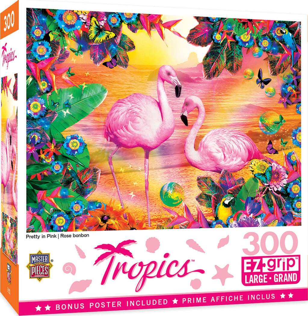 MasterPieces 300 Piece EZ Grip Jigsaw Puzzle – Pretty in Pink (18" x 24")