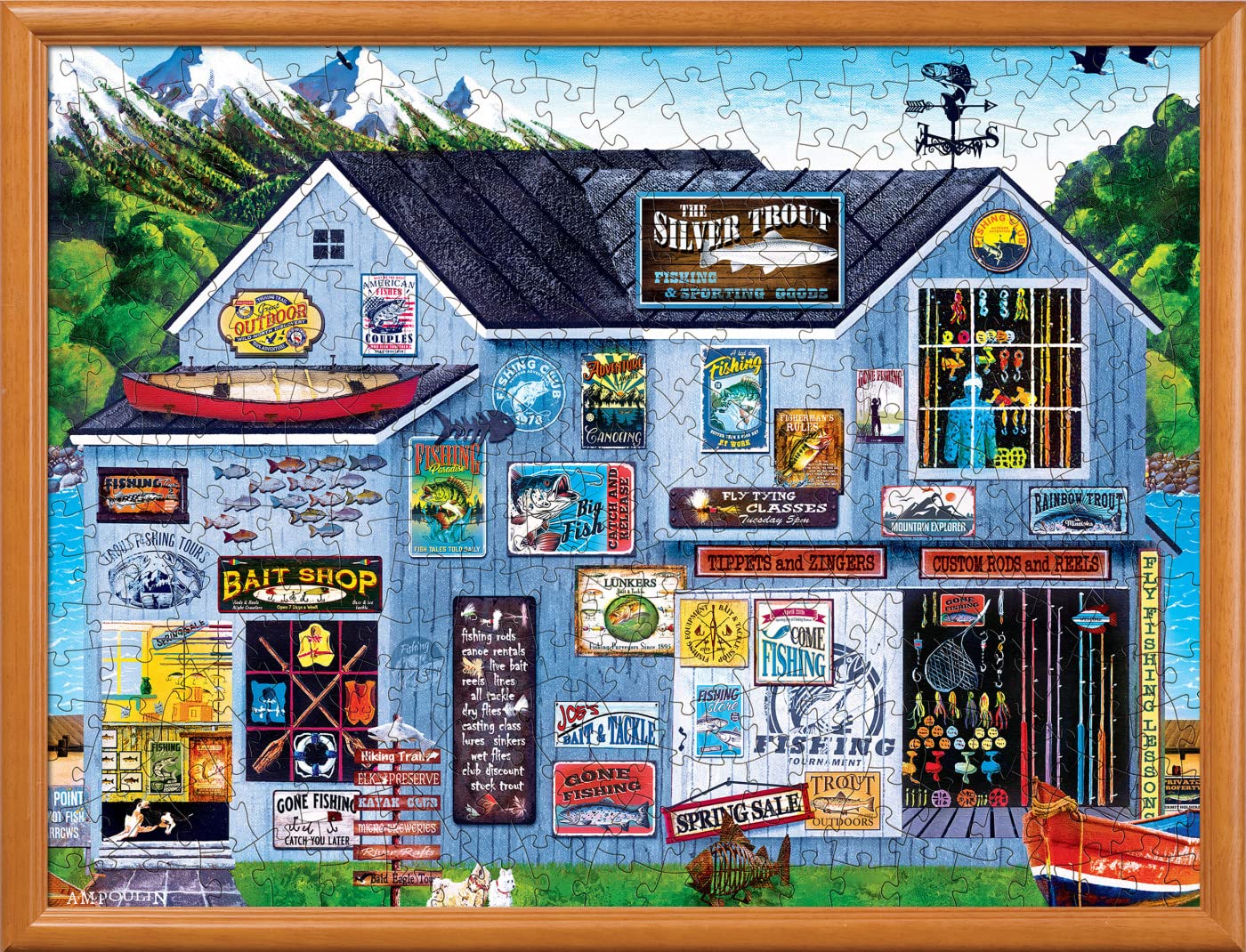MasterPieces 300-Piece EZ Grip Jigsaw Puzzle: The Silver Trout, Large Pieces, Non-Glare, 18x24 Inches