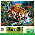 MasterPieces 300 Piece EZ Grip Tiger Puzzle – Glow-in-the-Dark, Large Easy-Grip Pieces, 18x24 inches