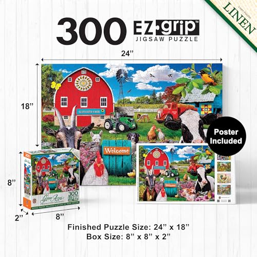 MasterPieces 300 Piece Jigsaw Puzzle – Large EZ Grip Shapes – Welcoming Committee Design – 18x24 Inches – Matte Finish