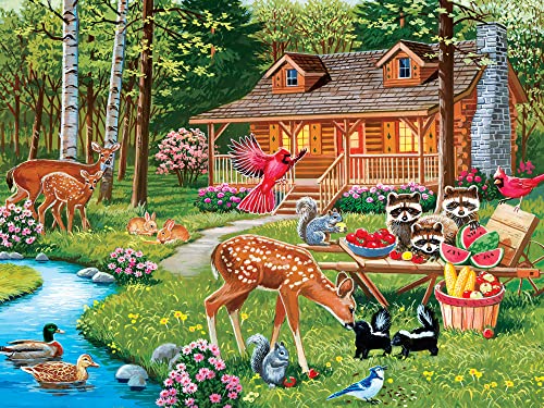 MasterPieces 400-Piece Creekside Gathering Jigsaw Puzzle – 18x24 Matte Finish Random Cut