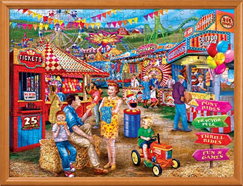 MasterPieces 400 Piece Jigsaw Puzzle - Day At the Fairgrounds - 18x24 Inches - Matte Finish, Random Cut, Eco-Friendly