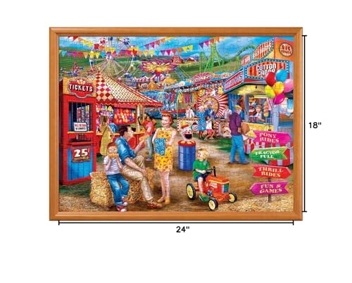 MasterPieces 400 Piece Jigsaw Puzzle - Day At the Fairgrounds - 18x24 Inches - Matte Finish, Random Cut, Eco-Friendly