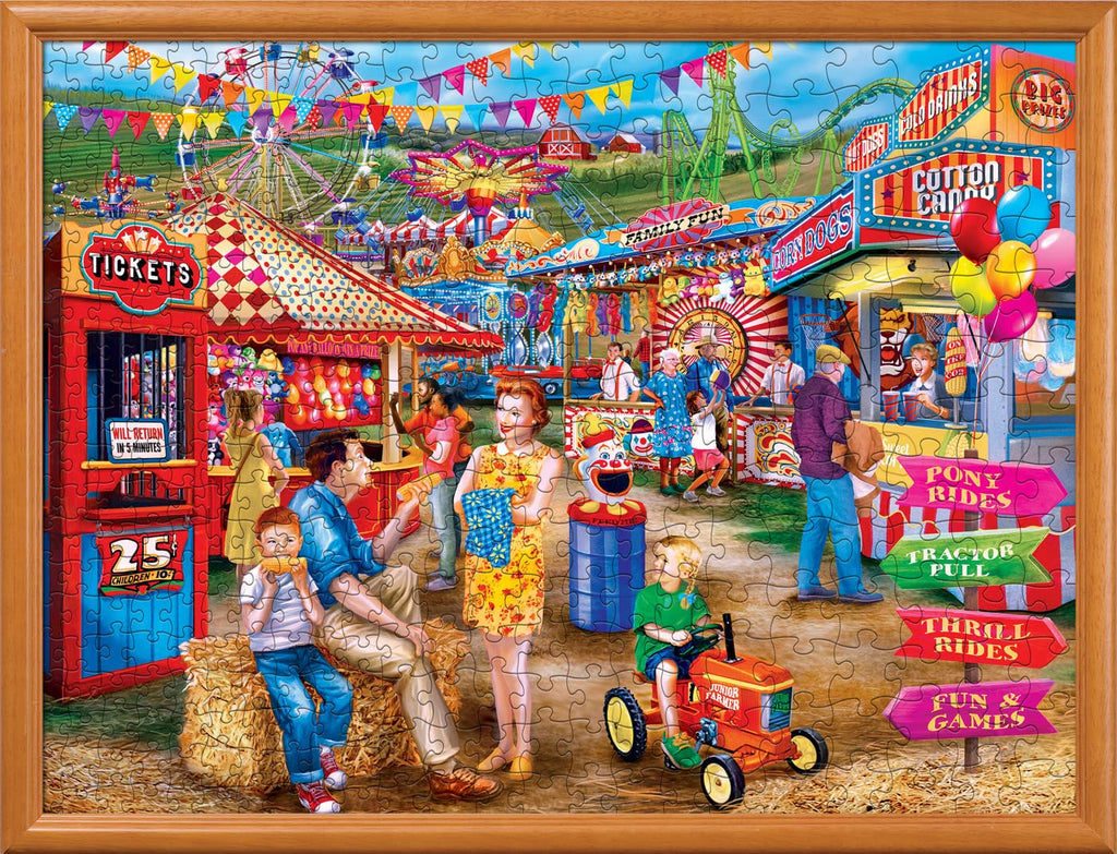 MasterPieces 400 Piece Jigsaw Puzzle - Day At the Fairgrounds - 18x24 Inches - Matte Finish, Random Cut, Eco-Friendly