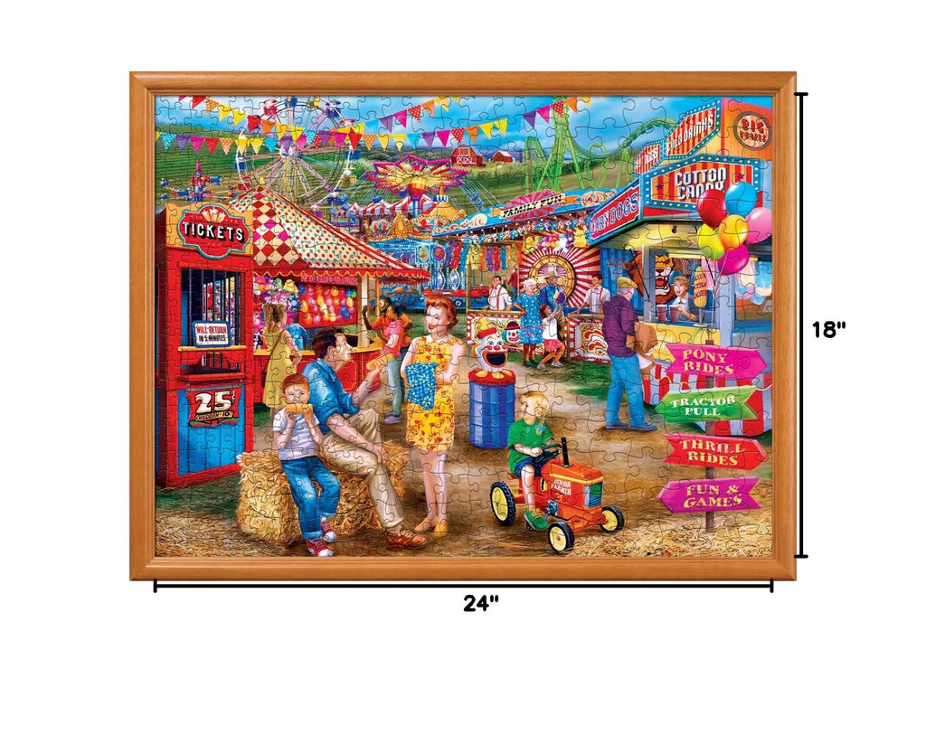 MasterPieces 400 Piece Jigsaw Puzzle - Day At the Fairgrounds - 18x24 Inches - Matte Finish, Random Cut, Eco-Friendly