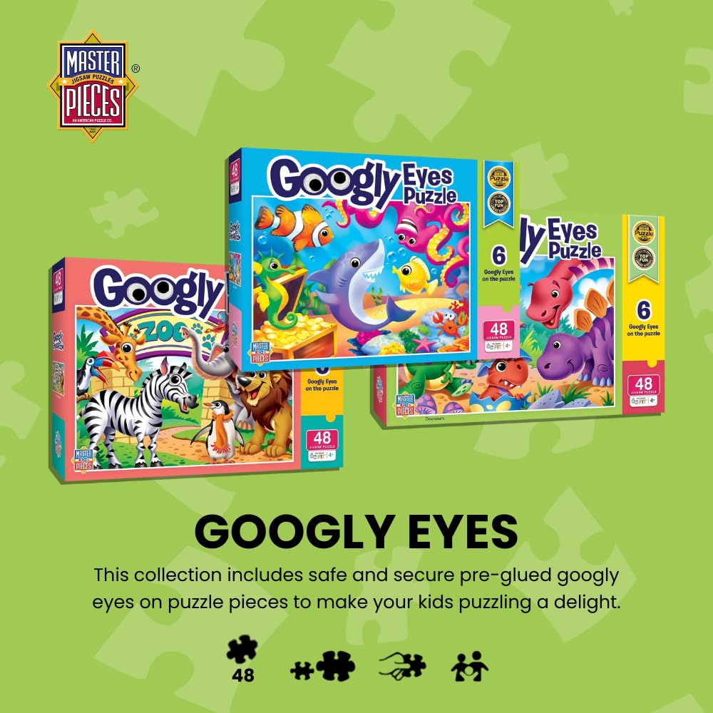 MasterPieces 48-Piece Farm Animal Jigsaw Puzzle with Googly Eyes – Ages 4+