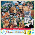 Masterpieces 48-Piece Forest Friends Jigsaw Puzzle – 12x12 Inch Kids Wood Puzzle